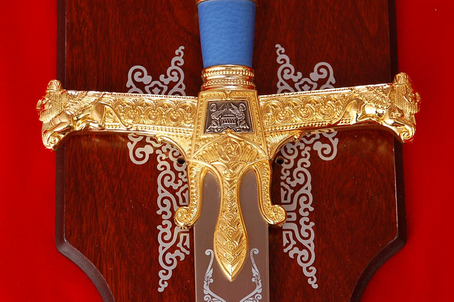 49" Medieval 10th Century King Solomon Sword Blue Handle with Hardwood Wall P...
