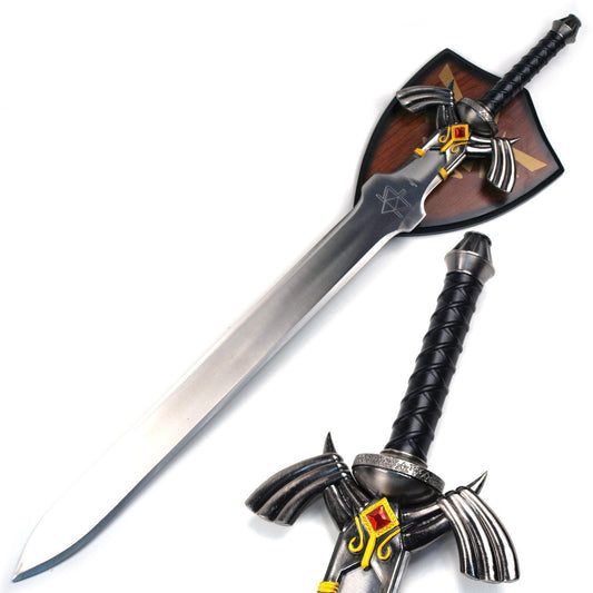 37.5 inch black zelda sword with plaque L-26137-BK