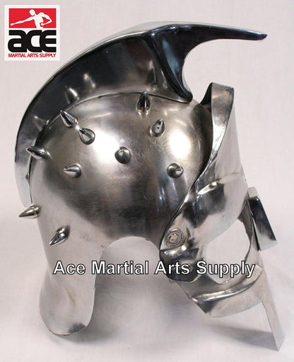 Roman Gladiator Maximus Helmet w/ Spikes Armor Costume With Stand