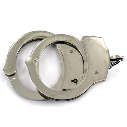 Professional Handcuffs Silver Steel Police Duty Double Lock w/Keys NEW