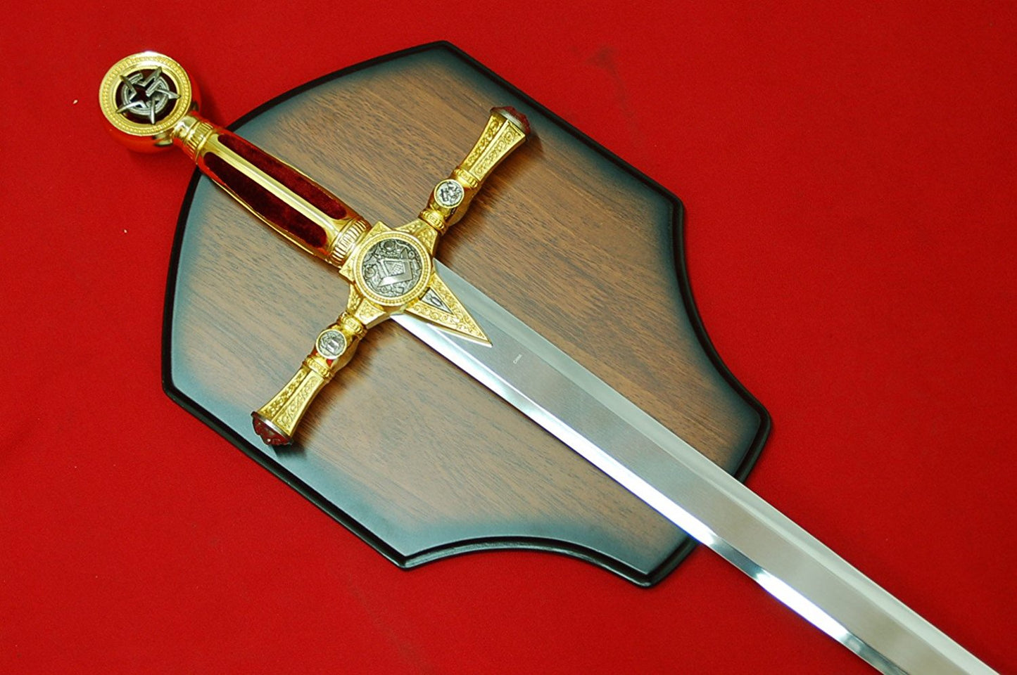 45" Masonic Medieval Freemasonry Templar Knights Ceremonial Sword Red