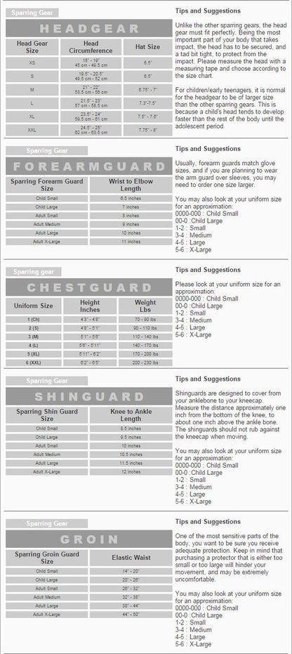 Pine Tree Complete Vinyl Martial Arts Sparring Gear Set with Bag, Shin, & Groin, Small Red Headgear, Large Other Gears Female