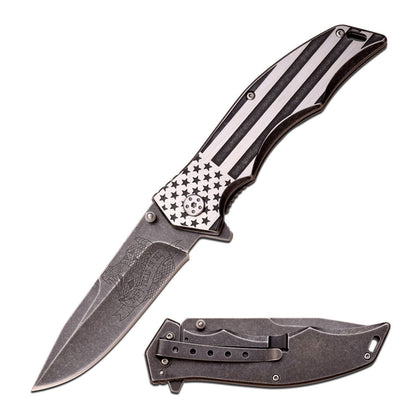 MTech USA XTREME SPRING ASSISTED KNIFE 5" CLOSED USA FLAG