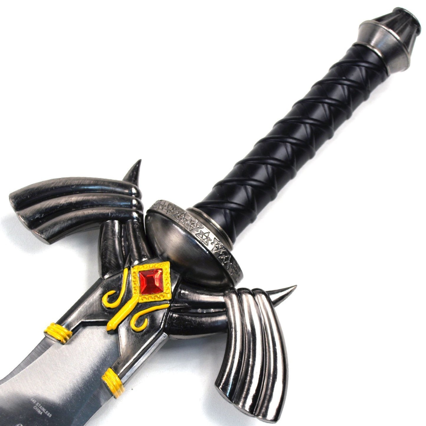 37.5 inch black zelda sword with plaque L-26137-BK