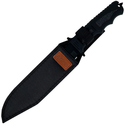 MTech USA MT-086 Series Fixed Blade Hunting Knife, Straight Edge Blade, Black Handle, 12-1/4-Inch Overall