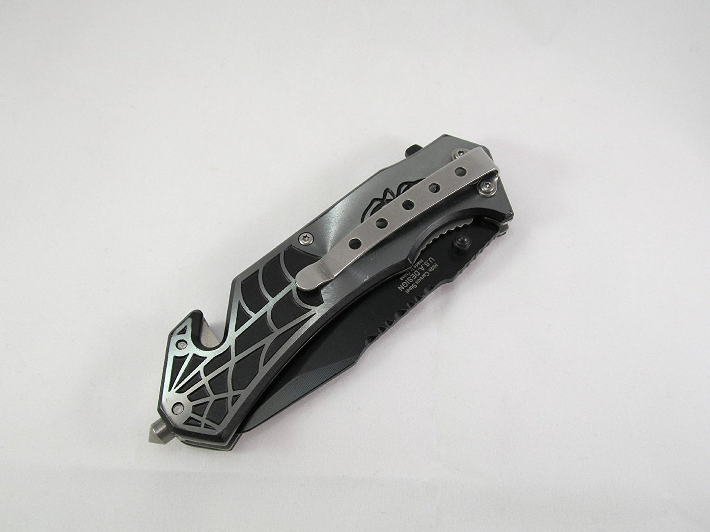 Tac-Force Spider Assisted Action Pocket Knife Titanium Inlay Black