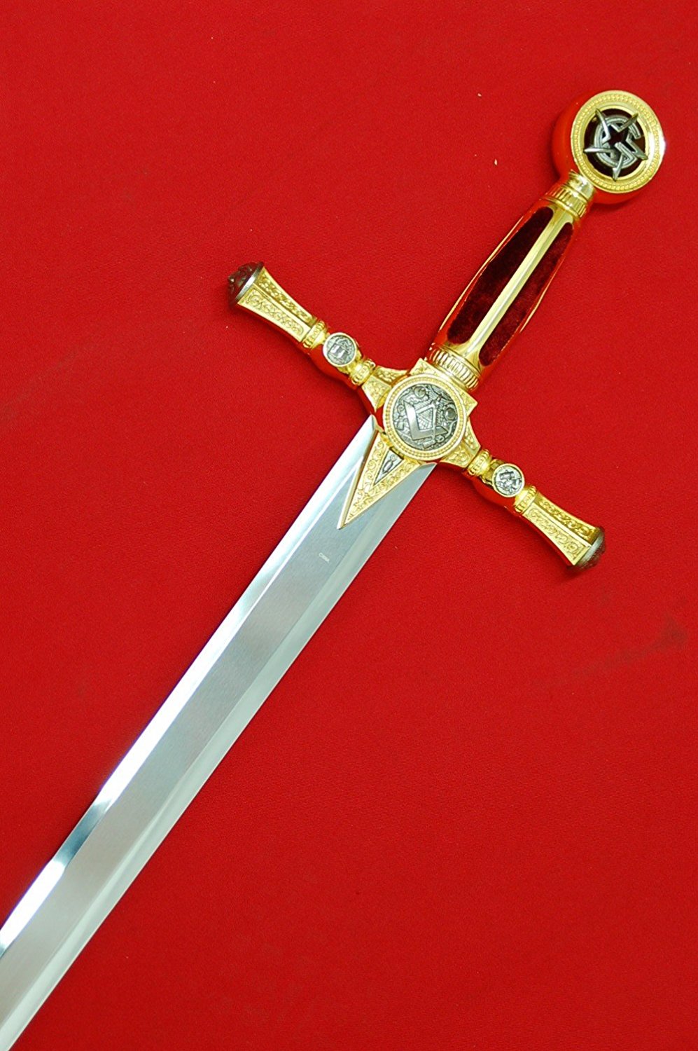 45" Masonic Medieval Freemasonry Templar Knights Ceremonial Sword Red