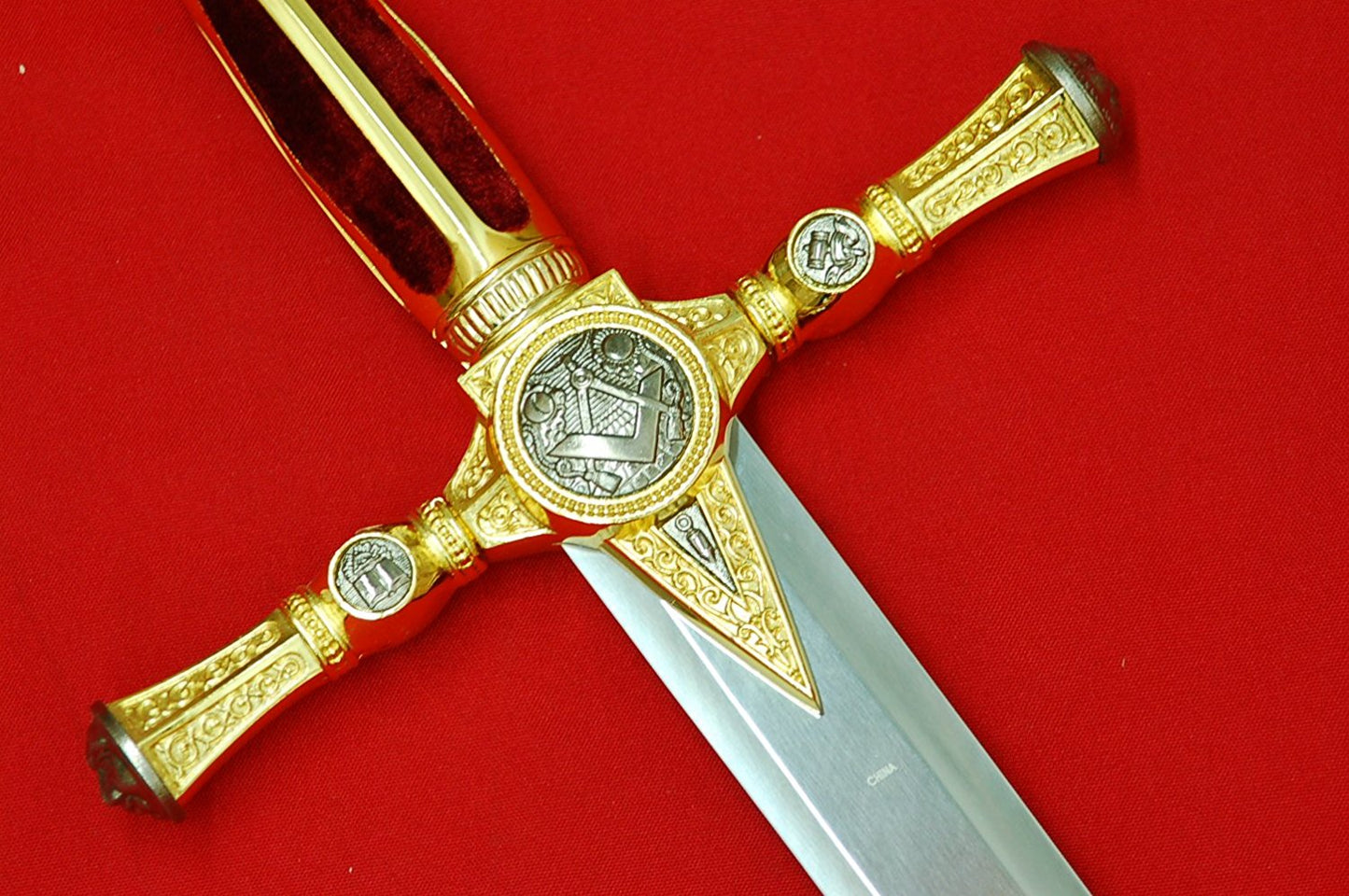 45" Masonic Medieval Freemasonry Templar Knights Ceremonial Sword Red