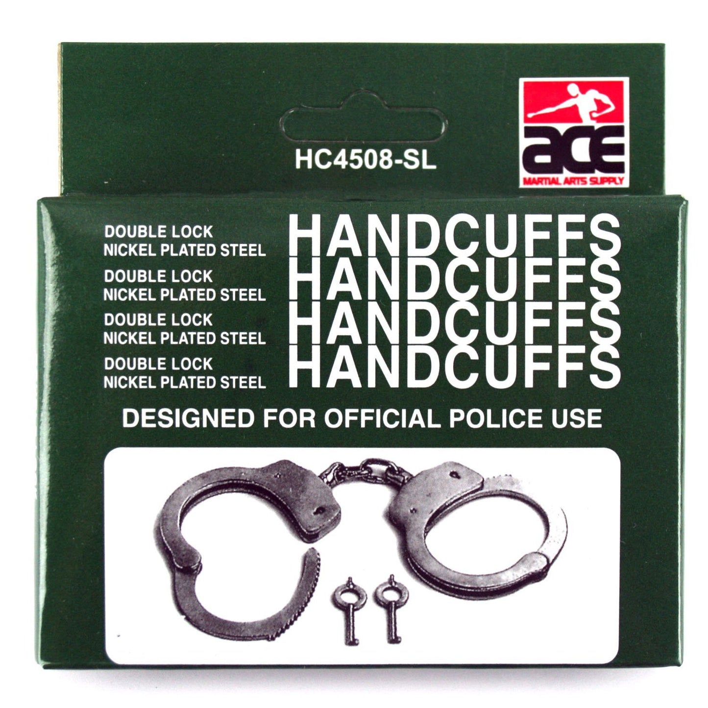 Professional Handcuffs Silver Steel Police Duty Double Lock w/Keys NEW