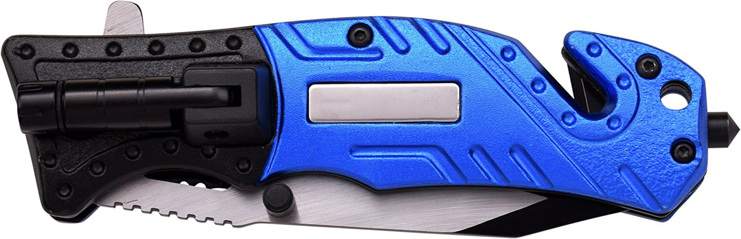 TAC Force TF-835 Series Spring Assist Folding Knife, Two-Tone Half-Serrated Blade, 4.5-Inch Closed