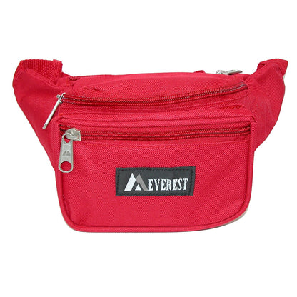 Everest Unisex Fabric Organizer Adjustable Fanny Waist Pack, Red