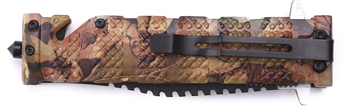 TAC Force TF-710 Series Liner Lock Assisted Opening Folding Knife, Two-Tone Half-Serrated Blade, 5-Inch Closed