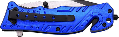 TAC Force TF-835 Series Spring Assist Folding Knife, Two-Tone Half-Serrated Blade, 4.5-Inch Closed