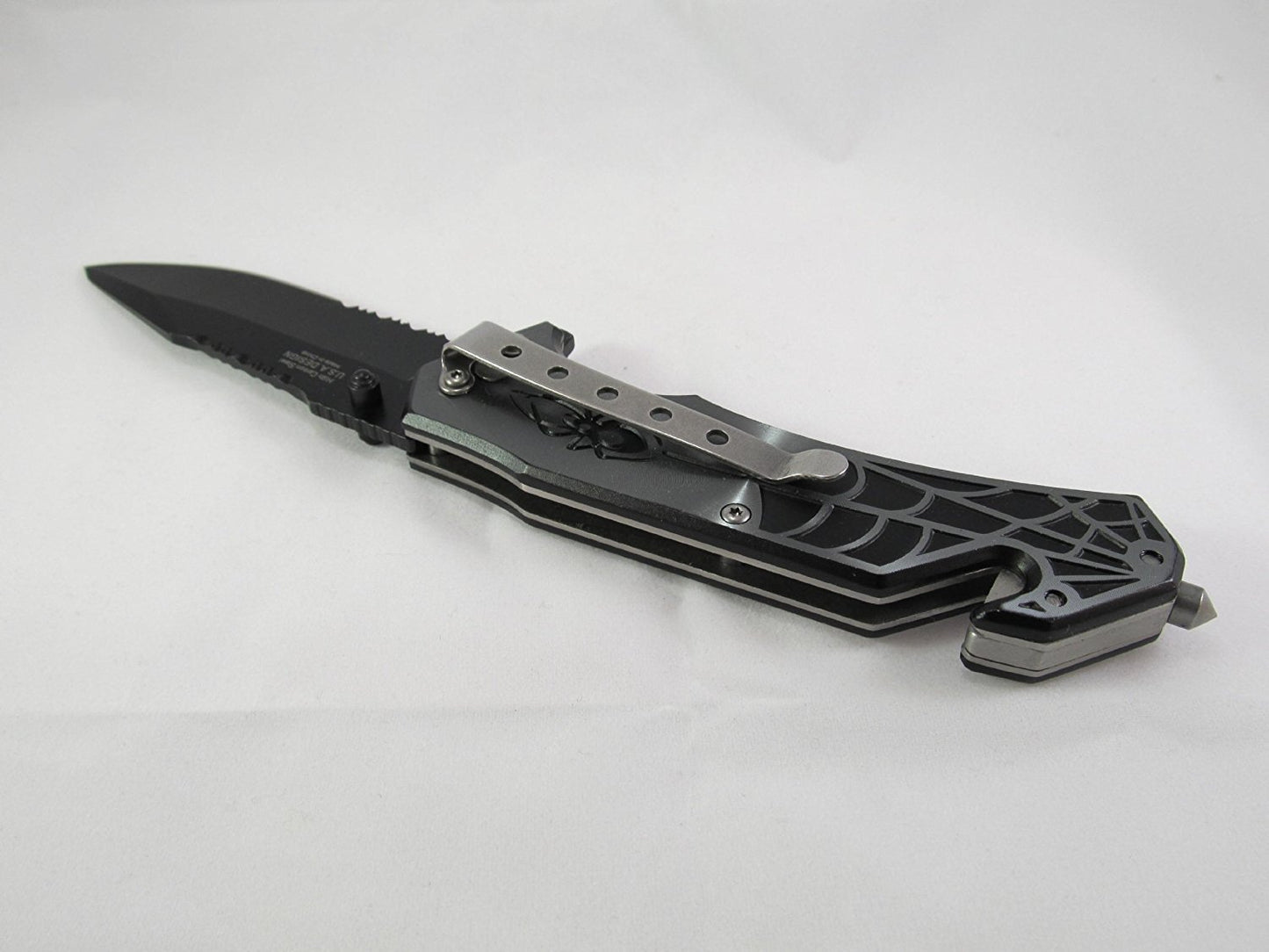 Tac-Force Spider Assisted Action Pocket Knife Titanium Inlay Black