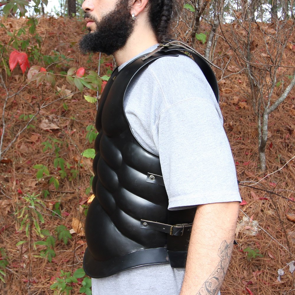 Medieval Roman Greek Muscle Body Armor Cuirass Black