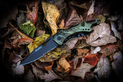 TAC Force TF-705 Series Assisted Opening Tactical Folding Knife, Half-Serrated Blade, 4-1/2-Inch Closed