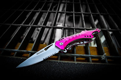 TAC Force TF-705 Series Assisted Opening Tactical Folding Knife, Half-Serrated Blade, 4-1/2-Inch Closed