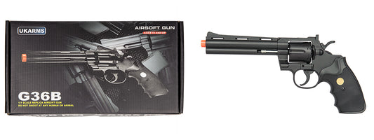 G36B UK ARMS SPRING REVOLVER PISTOL (BLACK)