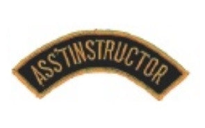 ASST. INSTRUCTOR CURVED PATCH, Black with Gold Border - SparringGearSet.com