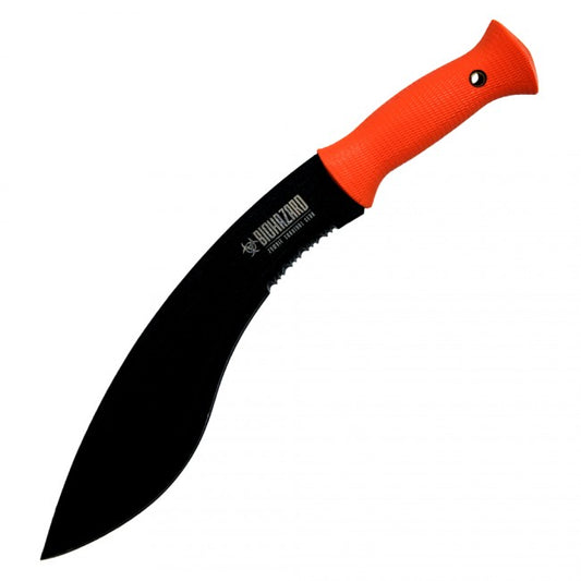 15.5" Full Tang Combat Kukuri Rubber Handle With Sheath - Orange