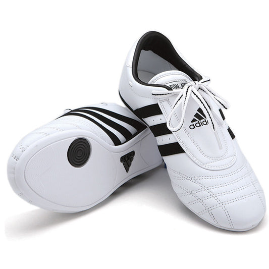 Adidas SM II Shoes, White w/ Black Stripes - SparringGearSet.com