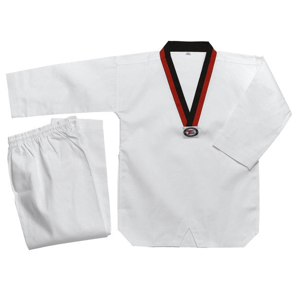 Student Taekwondo Uniform - White w/ Poom V-Neck - SparringGearSet.com - 2