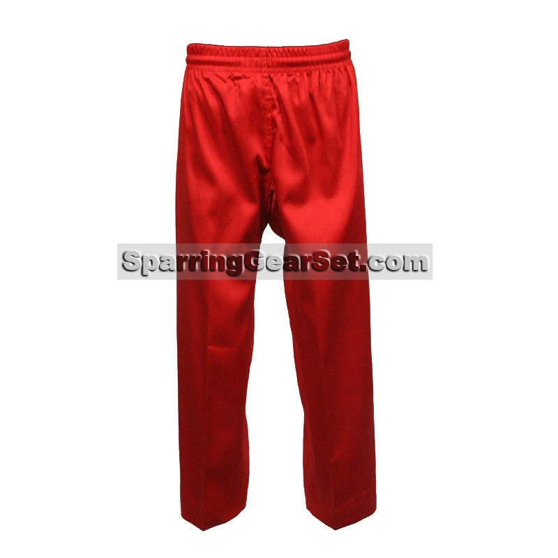 Color Martial Arts Uniform Pants (Karate and Taekwondo), Red - SparringGearSet.com - 3