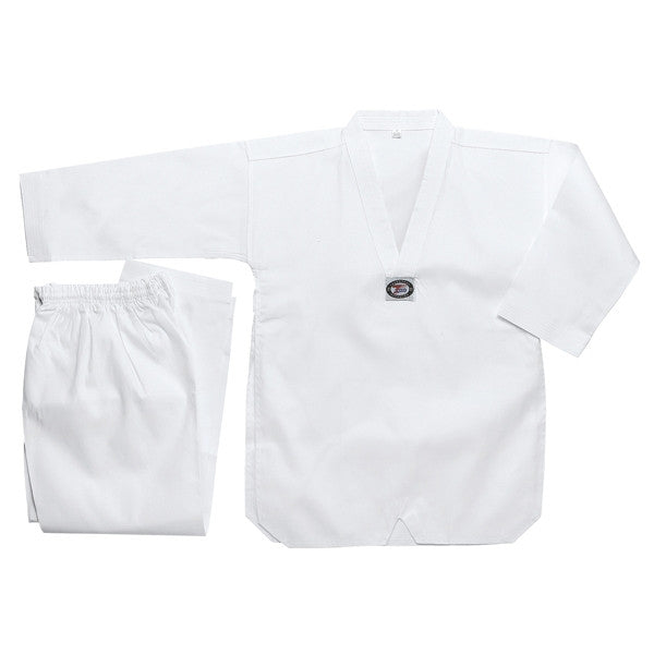 Deluxe Taekwondo Uniform (Ribbed) - White V-Neck - SparringGearSet.com - 3