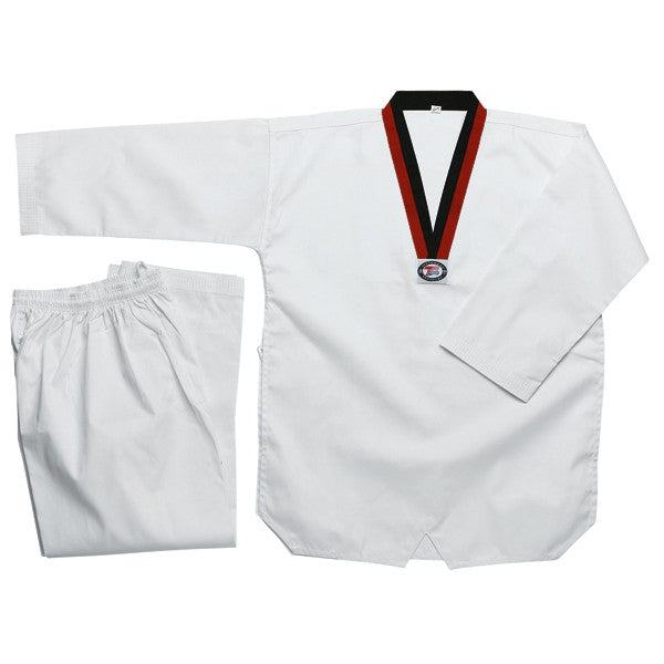 Deluxe Taekwondo Uniform (Ribbed) - Poom V-Neck - SparringGearSet.com - 1