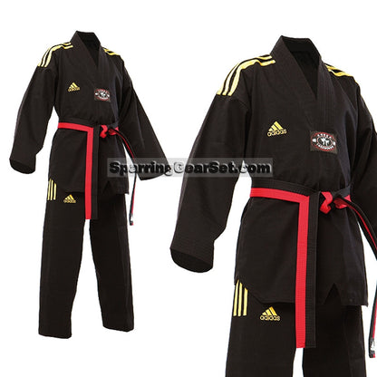 Adidas Champion 2 Taekwondo Uniform, All Black - SparringGearSet.com - 4
