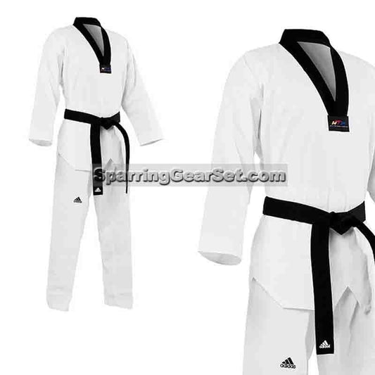 Adidas Adi-Start Taekwondo Uniform, Black Lapel - SparringGearSet.com - 1