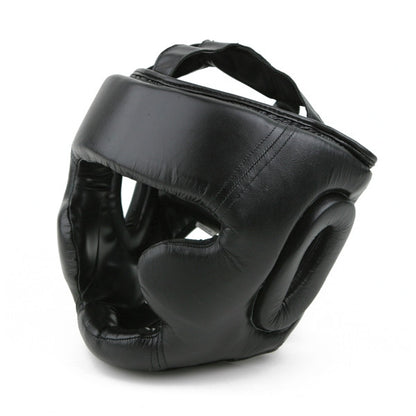 Leather Head Gear with Cheek Protection - SparringGearSet.com - 1