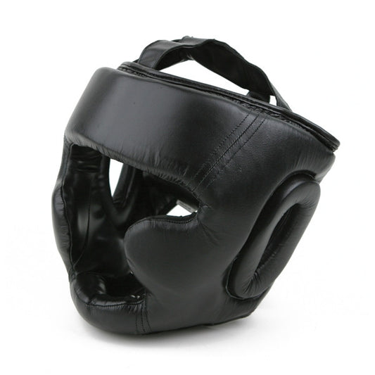 Leather Head Gear with Cheek Protection - SparringGearSet.com - 1