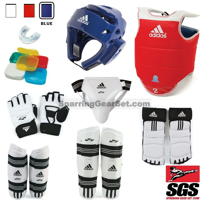 Adidas Supreme Taekwondo Sparring Gear Set w/ Shin Guards and Groin - SparringGearSet.com - 1