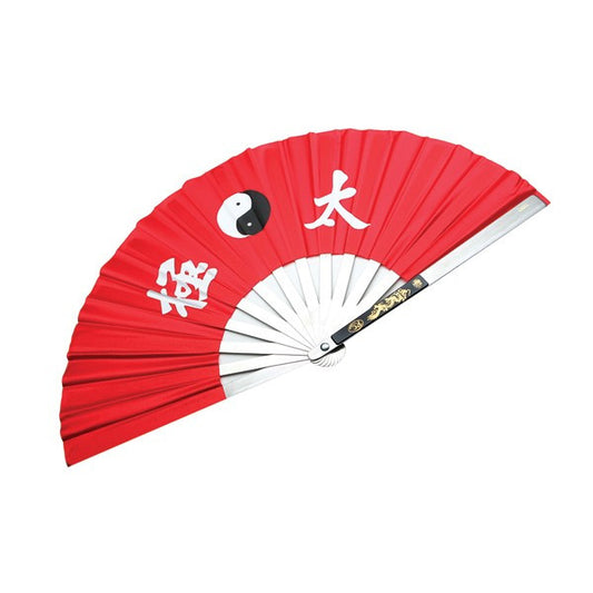 Stainless Steel Red Fighting Fans - Tai Chi