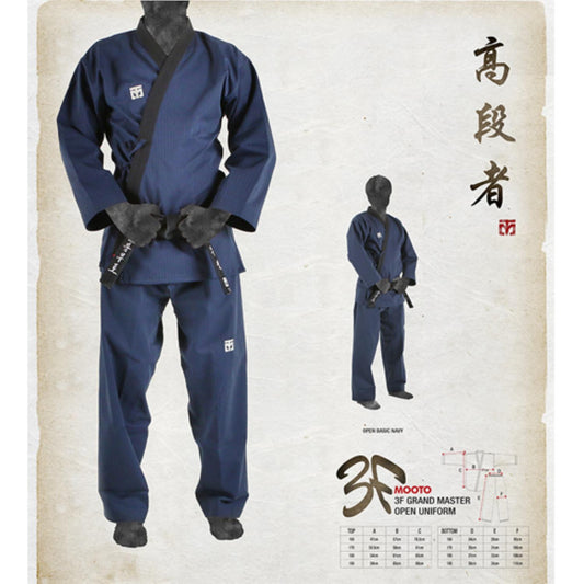 MOOTO GRAND MASTER OPEN  NAVY TAEKWONDO UNIFORM - SparringGearSet.com