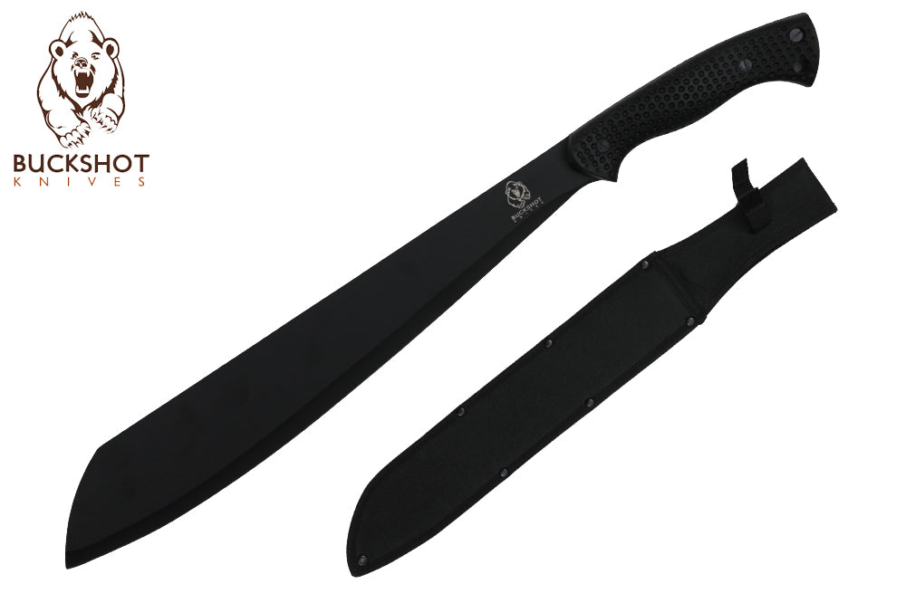 22" Kukri Machete W/ Rubber Handle And Sheath Drop point Blade