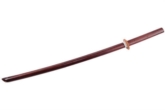 Single 40" Wooden Samurai Katana Bokken Burgandy Sword - SparringGearSet.com