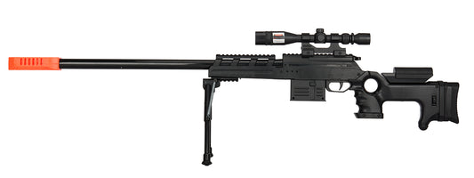 SEMI-AUTO SPRING AIRSOFT SNIPER RIFLE W/ MOCK SCOPE (BLACK)
