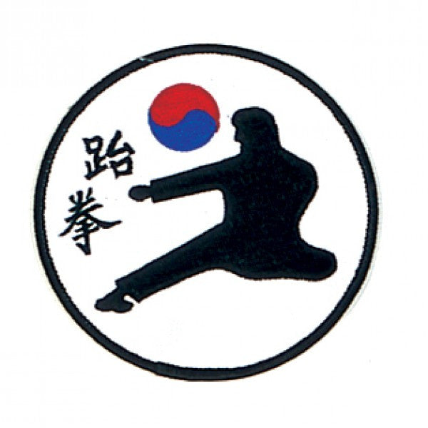 Tae Kwon Kicking Man Patch with Yin and Yang