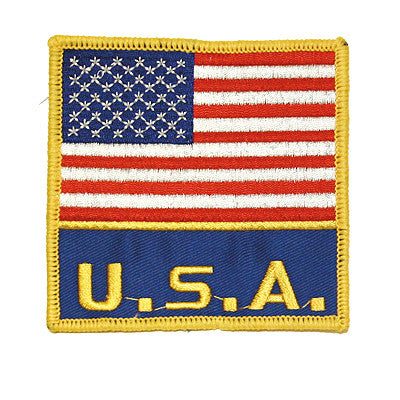 USA FLAG PATCH with "USA" 3.5" x 3.5" - SparringGearSet.com