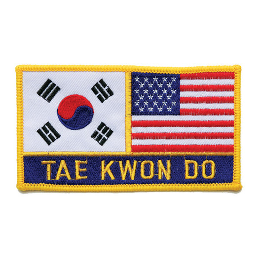 2 FLAG + "TAE KWON DO" PATCH, Large - SparringGearSet.com