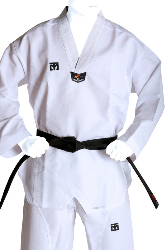 Mooto S5 EXTRA WHITE V NECK TAEKWONDO UNIFORM - SparringGearSet.com - 1