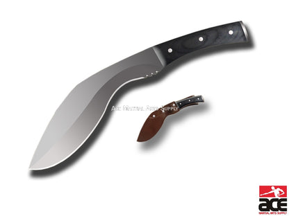 16" Kukri Hunting Knife Spanish Brown w/ Wood Handle and Velcro Sheath
