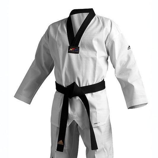 Adidas Adichamp 3 Taekwondo Uniform, Black Vneck