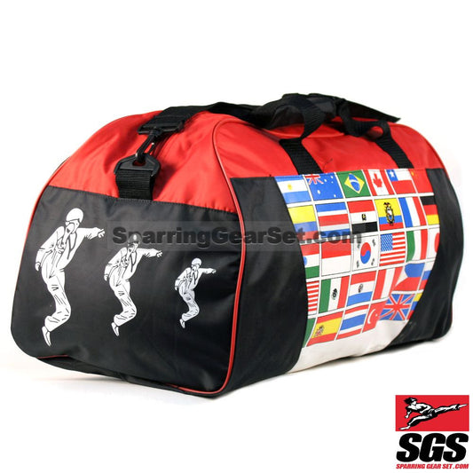 Pine Tree Sangmoosa Medium Gear Bag with Multi-National Flag Pattern - SparringGearSet.com - 1