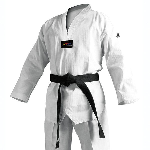 Adidas Champion II Taekwondo Uniform, White Vneck