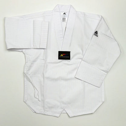 Adidas Champion II Taekwondo Uniform, White Vneck