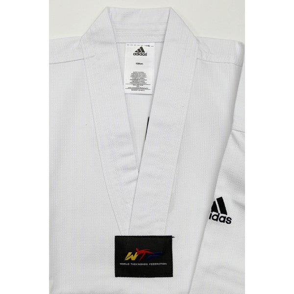 Adidas Champion II Taekwondo Uniform, White Vneck