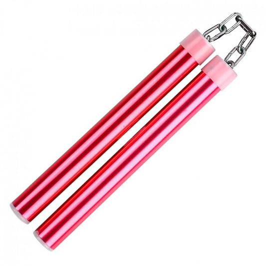 10.75" Aluminum Nunchaku With Metal Chain Link (Red)